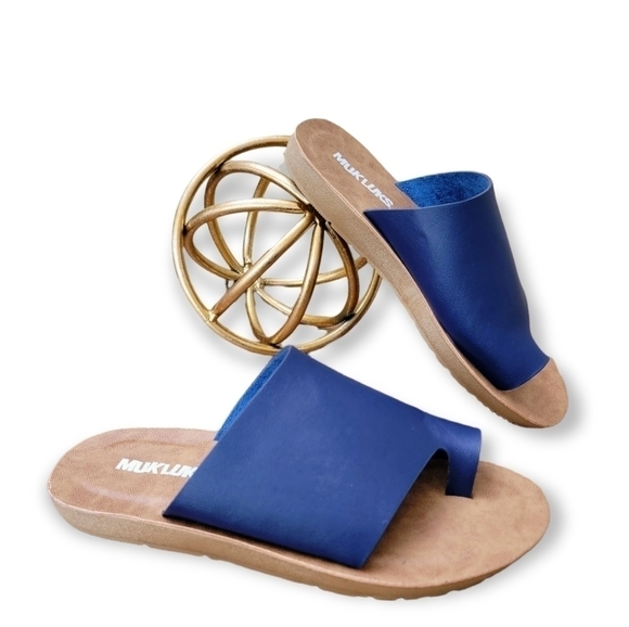 Muk Luks About Face Blue Slip on Toe Wrap Sandals Size 6 - Picture 16 of 16